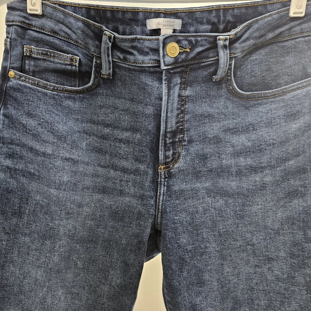 LC Lauren Conrad Stylish Denim Jeans Blue Straight Plus Size 14